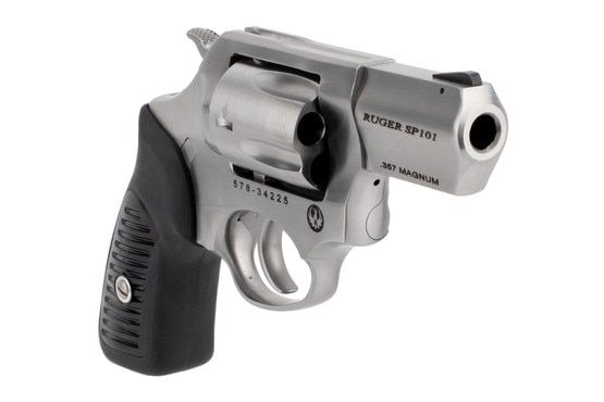 ruger sp101 357 magnum 5 round revolver stainless steel black rubber grip 2.25-inch barrel